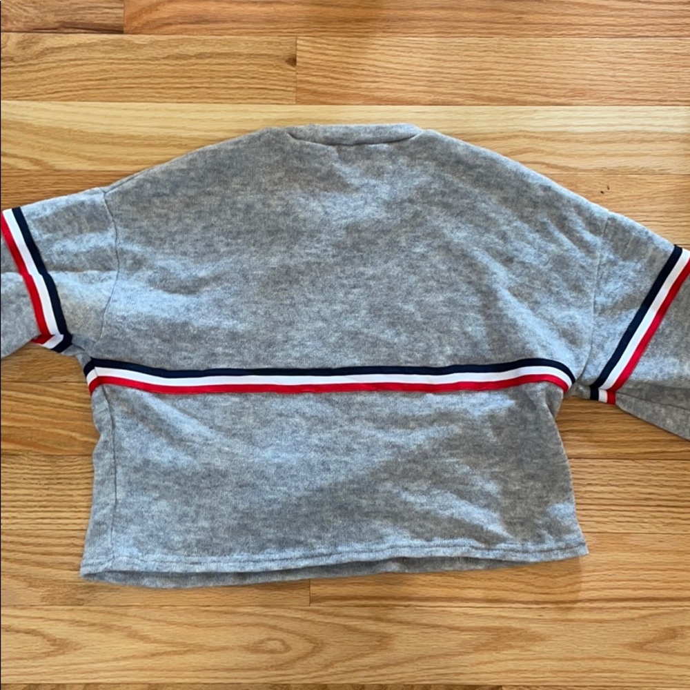 Grey Stripped Long Sleeve Sweater/ Long Sleeve Top - Picture 5 of 5